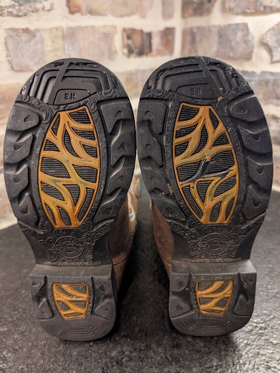 Justin Tasha Work Boot Brown Teal Women's Size 6.5 B WKL9991 Cowboy Cowgirl - Picture 4 of 8